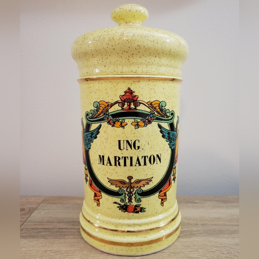 Antique ceramic apothecary jar